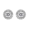 18ct White Gold 0.66ct Diamond Round Cluster Stud Earrings sold by Jura Watches