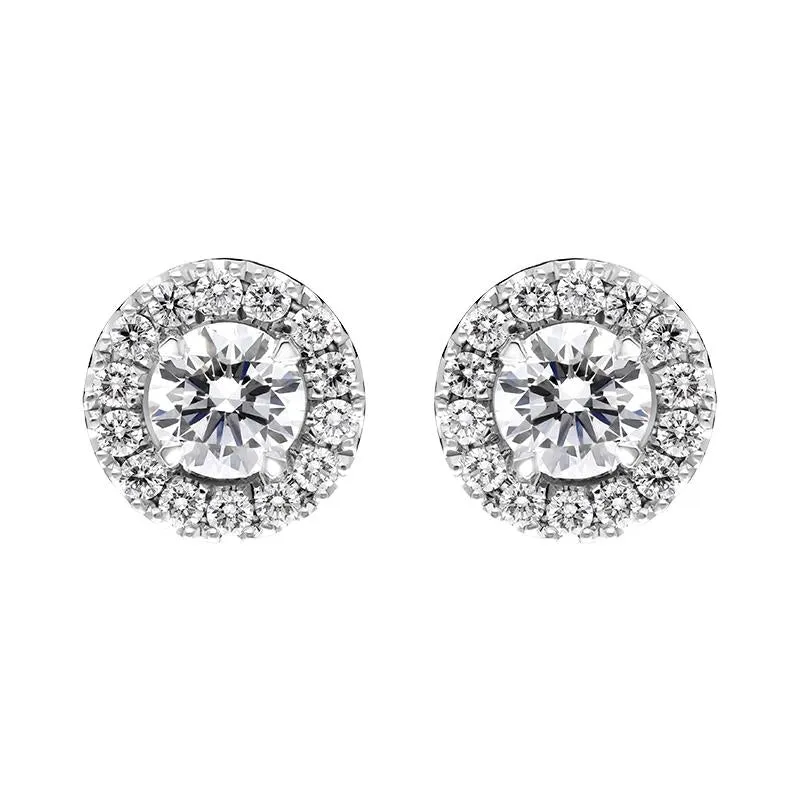 18ct White Gold 0.66ct Diamond Round Cluster Stud Earrings sold by Jura Watches