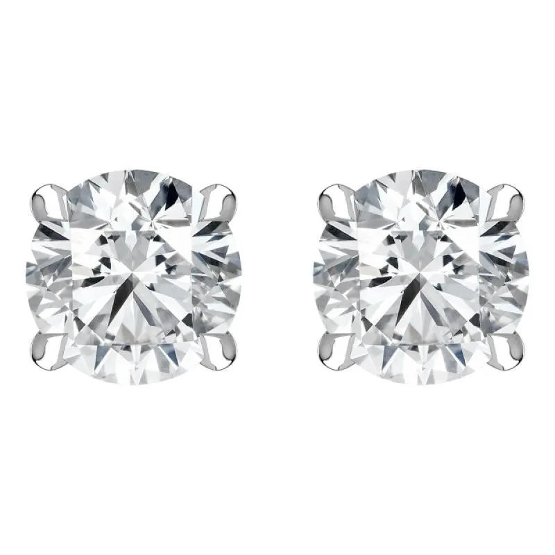 18ct White Gold 0.60ct Brilliant Cut Diamond Solitaire Stud Earrings sold by Jura Watches