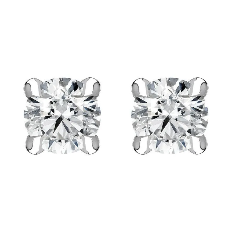 18ct White Gold 0.30ct Brilliant Cut Diamond Solitaire Stud Earrings sold by Jura Watches