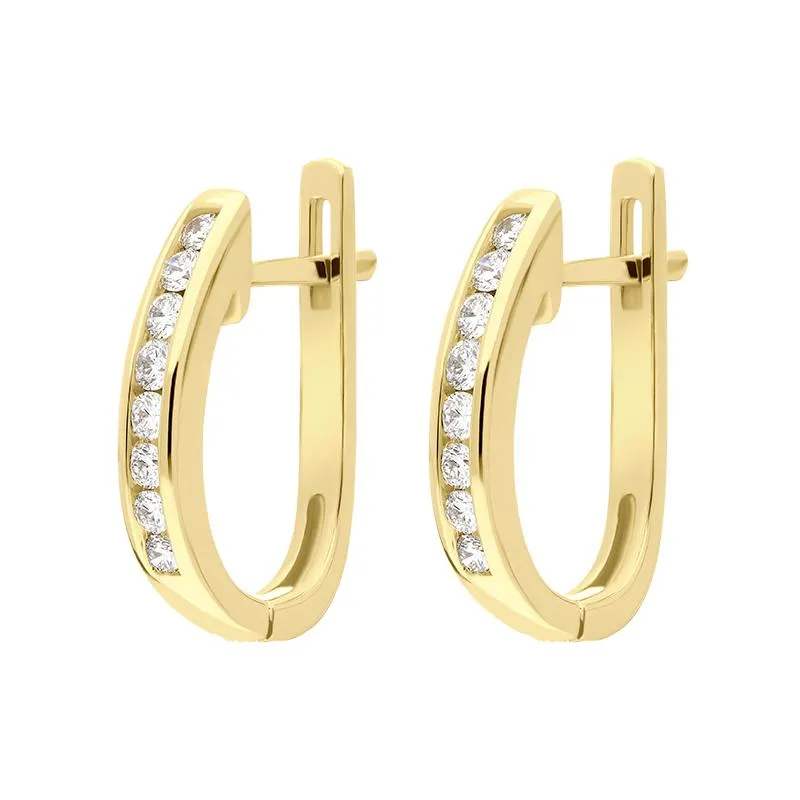 18ct Yellow Gold 0.30ct Diamond Channel Set Hoop Earrings sold by Jura Watches product image thumbnail 2