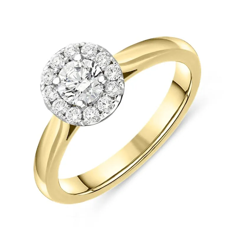 18ct Yellow Gold Brilliant Cut 0.45ct Diamond Round Ring sold by Jura Watches