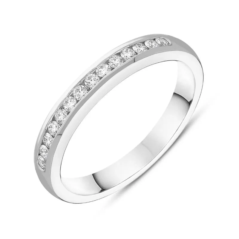 Platinum Brilliant Cut 0.19ct Diamond Half Eternity Ring sold by Jura Watches