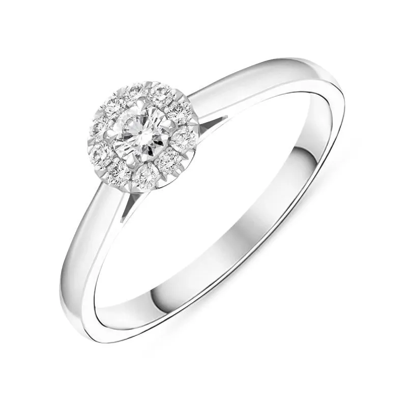 Platinum Brilliant Cut 0.20ct Diamond Round Ring sold by Jura Watches