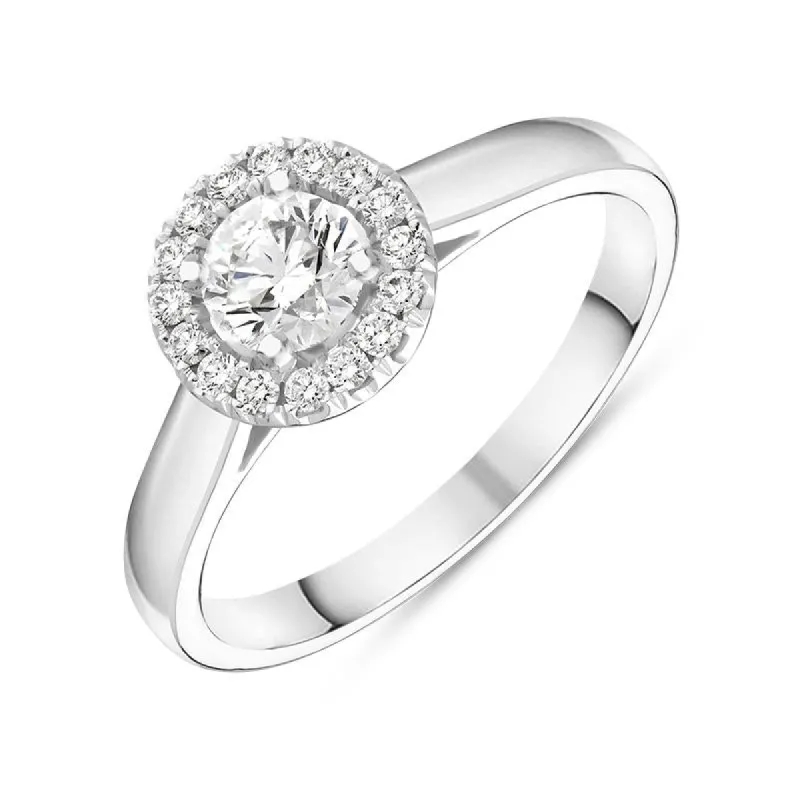 Platinum Brilliant Cut 0.54ct Diamond Round Ring sold by Jura Watches