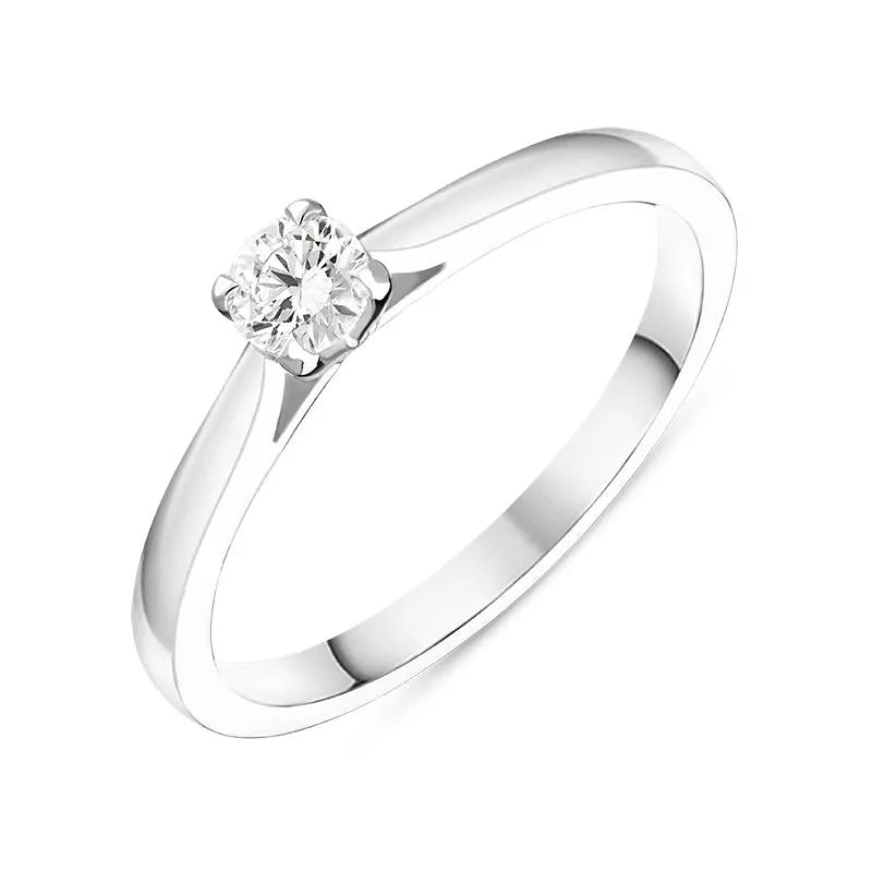 Platinum Brilliant Cut 0.20ct Diamond Solitaire Ring sold by Jura Watches