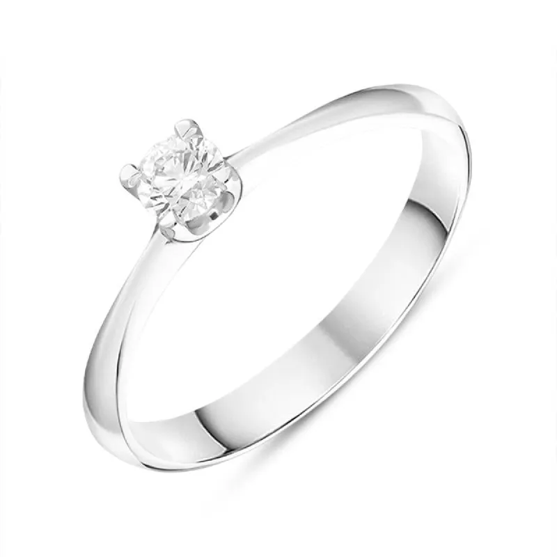 Platinum Brilliant Cut 0.18ct Diamond Solitaire Ring sold by Jura Watches