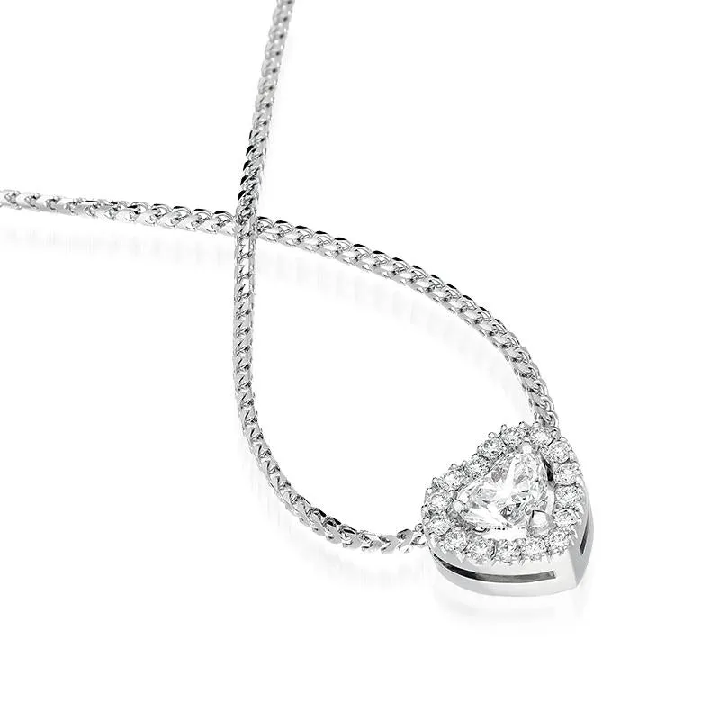 18ct White Gold 0.56ct Diamond Pave Heart Necklace sold by Jura Watches product image thumbnail 4