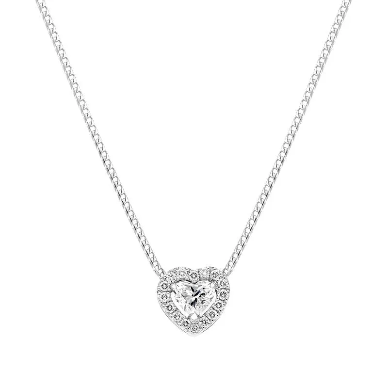 18ct White Gold 0.56ct Diamond Pave Heart Necklace sold by Jura Watches product image thumbnail 2