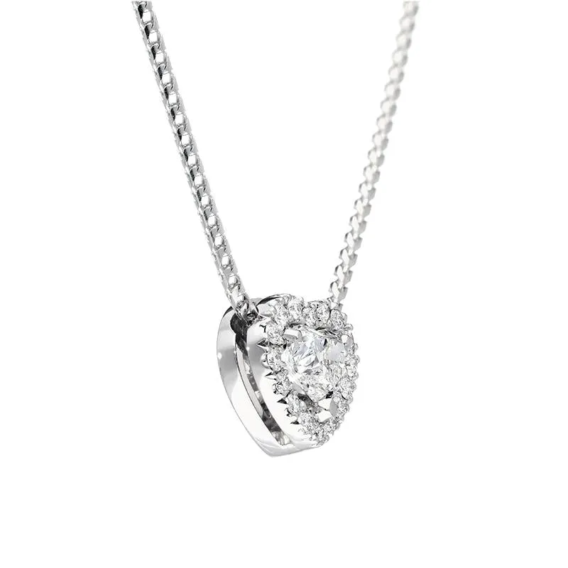18ct White Gold 0.56ct Diamond Pave Heart Necklace sold by Jura Watches product image thumbnail 3