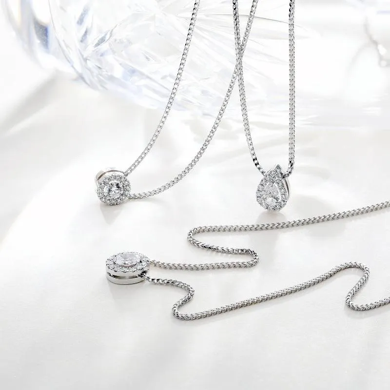 18ct White Gold 0.40ct Diamond Pave Pear Necklace sold by Jura Watches product image thumbnail 5