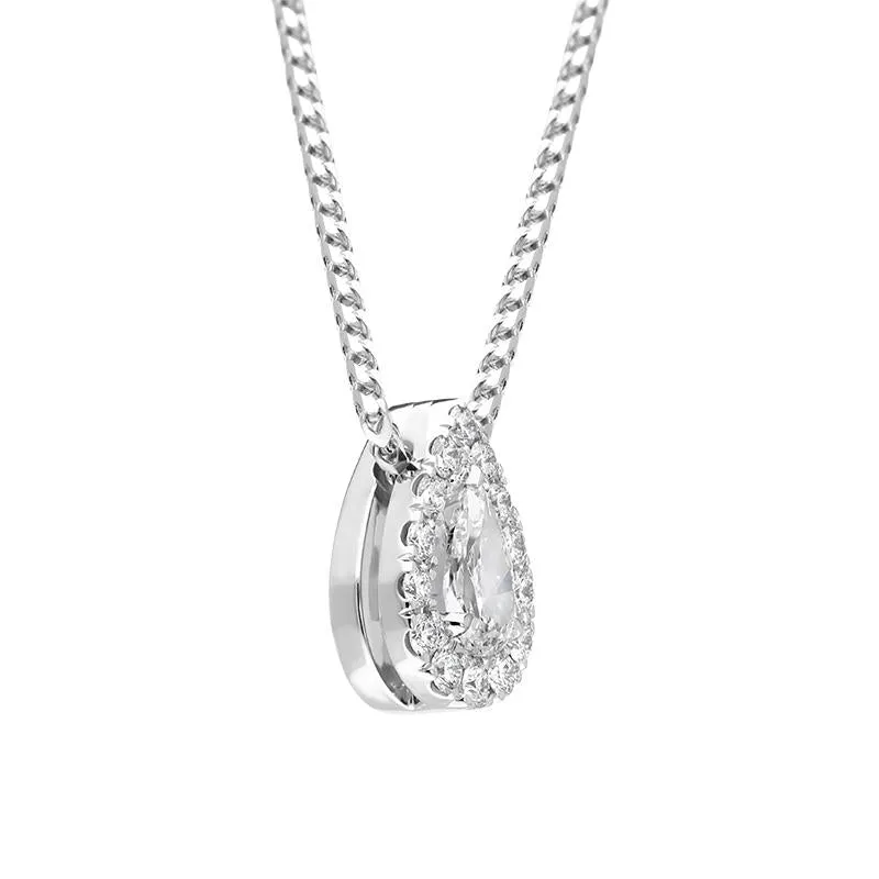18ct White Gold 0.40ct Diamond Pave Pear Necklace sold by Jura Watches product image thumbnail 2