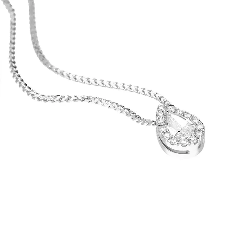 18ct White Gold 0.40ct Diamond Pave Pear Necklace sold by Jura Watches product image thumbnail 3