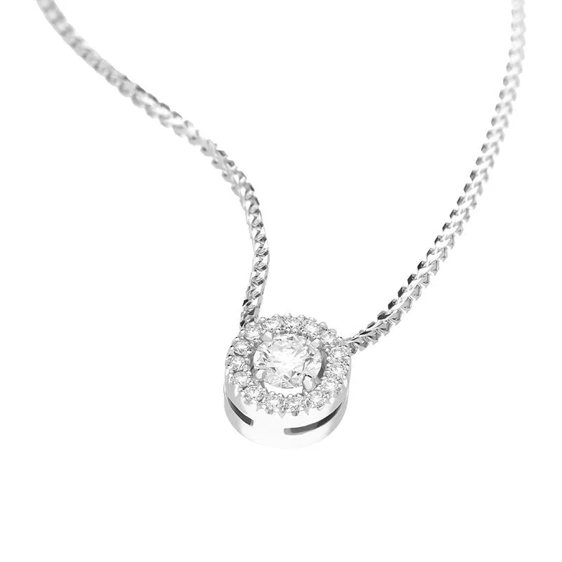 18ct White Gold 0.33ct Brilliant Cut Diamond Pave Round Necklace sold by Jura Watches product image thumbnail 3