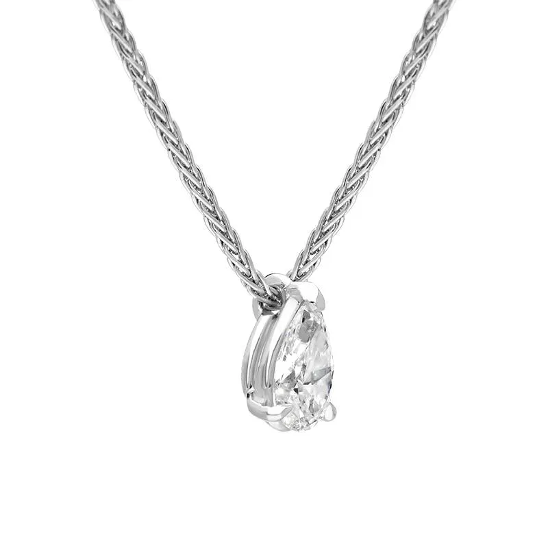 18ct White Gold 0.40ct Diamond Solitaire Pear Necklace sold by Jura Watches product image thumbnail 2