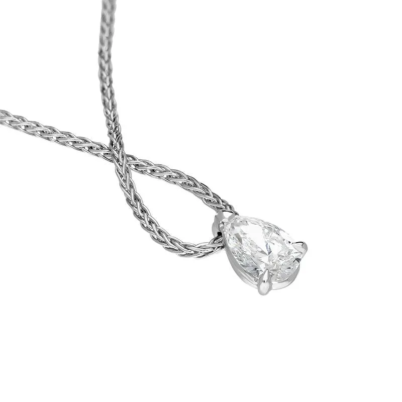 18ct White Gold 0.40ct Diamond Solitaire Pear Necklace sold by Jura Watches product image thumbnail 3
