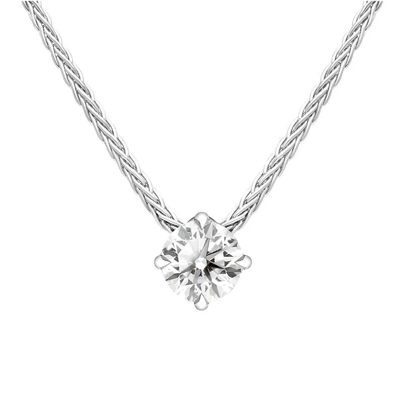 18ct White Gold 0.40ct Diamond Brilliant Cut Solitaire Necklace sold by Jura Watches