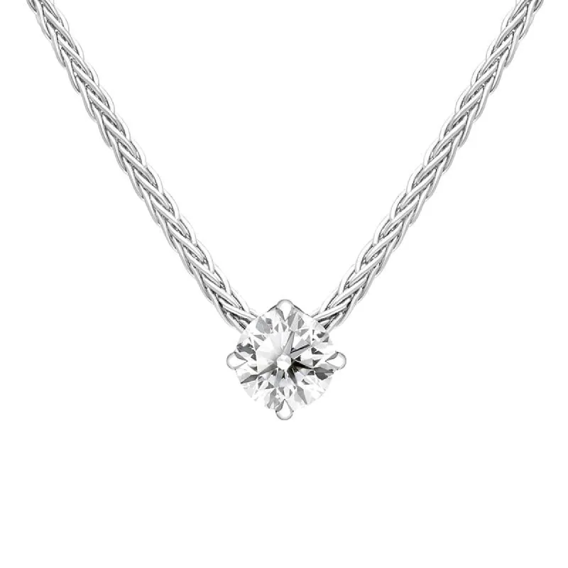 18ct White Gold 0.23ct Diamond Brilliant Cut Solitaire Necklace sold by Jura Watches