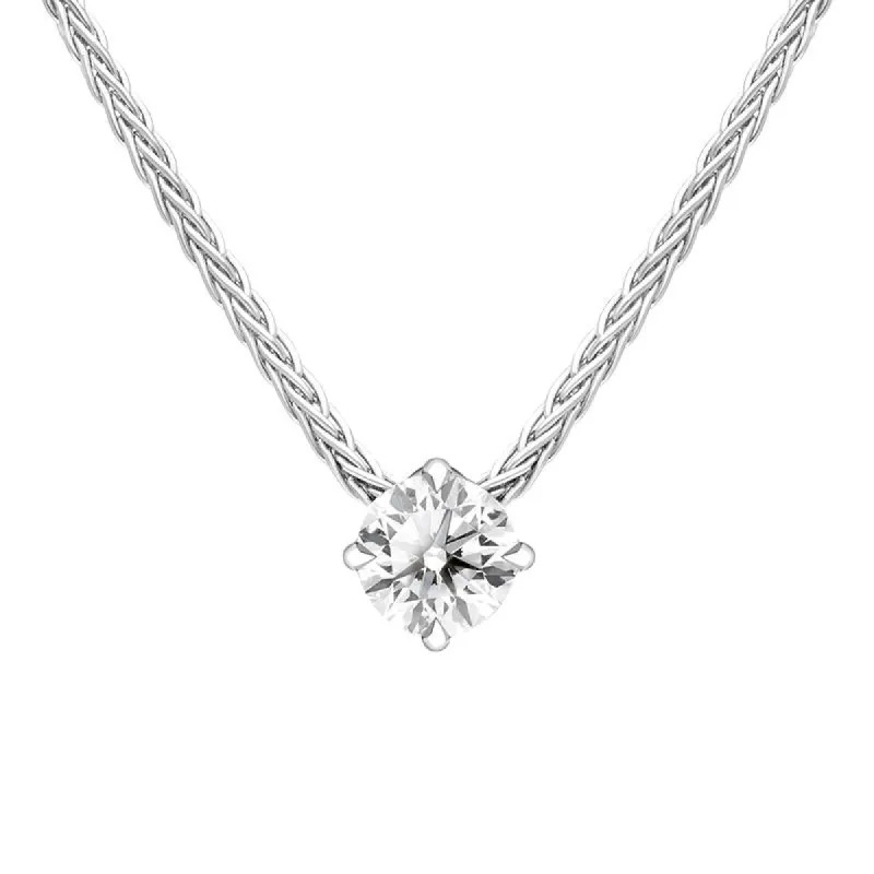18ct White Gold 0.31ct Diamond Brilliant Cut Solitaire Necklace sold by Jura Watches