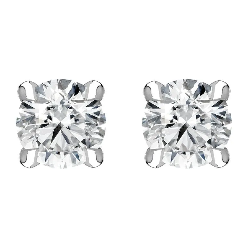 18ct White Gold 0.50ct Diamond Claw Set Solitaire Stud Earrings sold by Jura Watches