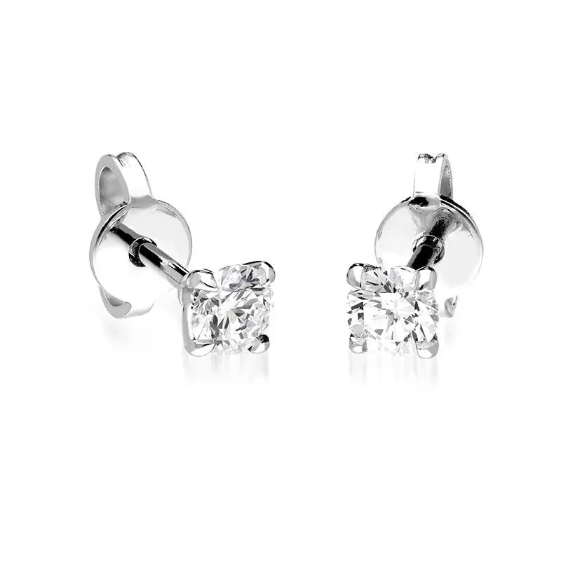18ct White Gold 0.50ct Diamond Claw Set Solitaire Stud Earrings sold by Jura Watches product image thumbnail 2