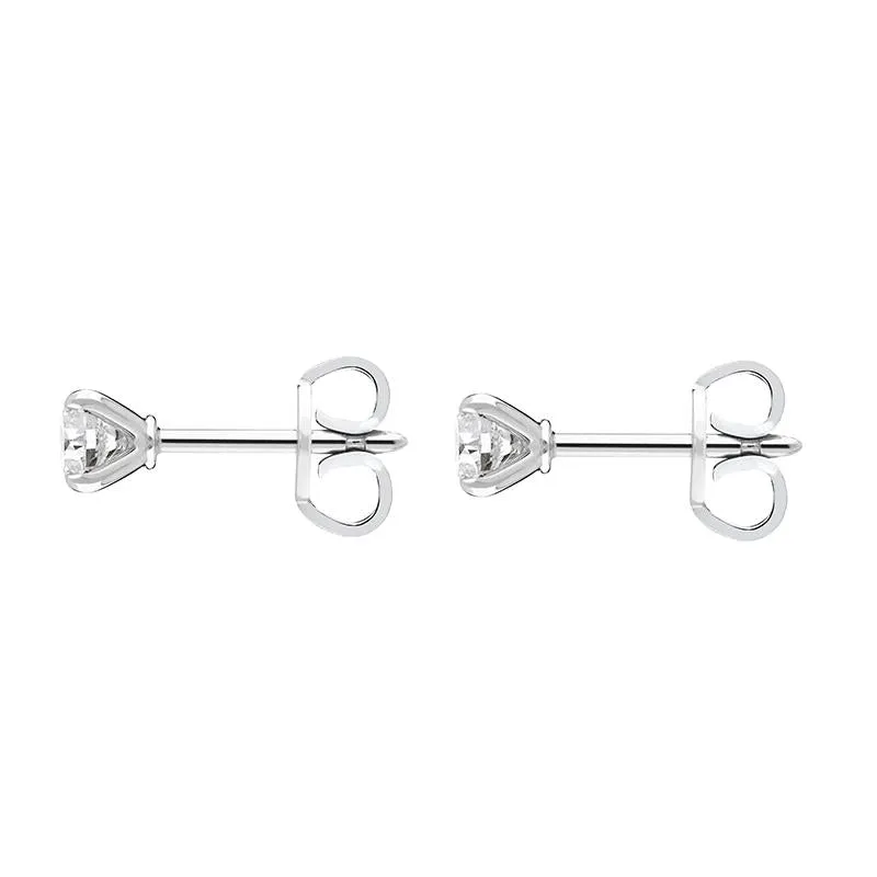 18ct White Gold 0.50ct Diamond Claw Set Solitaire Stud Earrings sold by Jura Watches product image thumbnail 3
