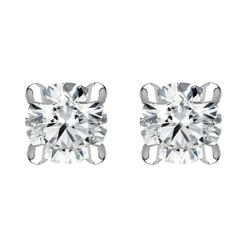 18ct White Gold 0.24ct Diamond Claw Set Solitaire Stud Earrings sold by Jura Watches