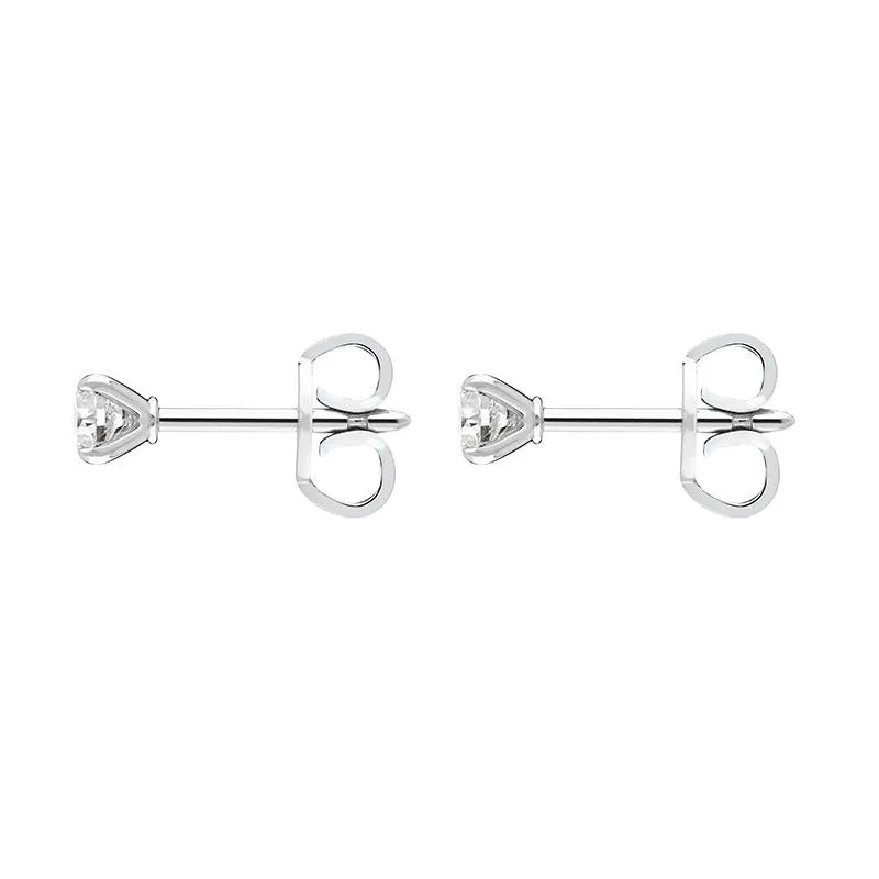 18ct White Gold 0.24ct Diamond Claw Set Solitaire Stud Earrings sold by Jura Watches product image thumbnail 2