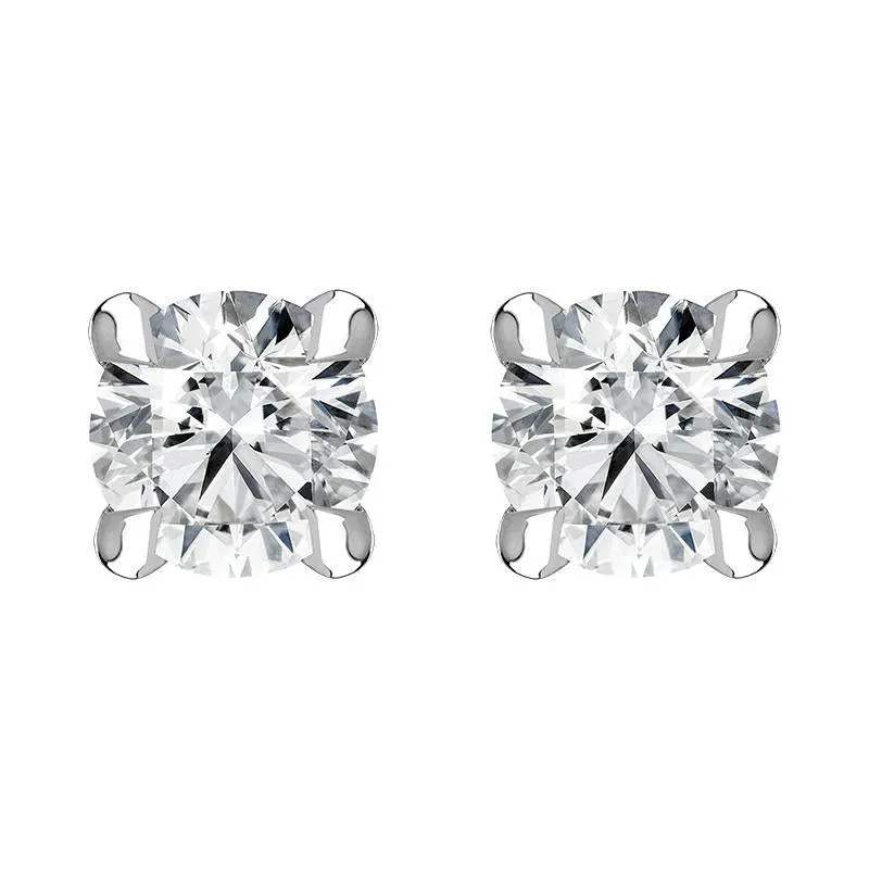 18ct White Gold 0.20ct Diamond Claw Set Solitaire Stud Earrings sold by Jura Watches