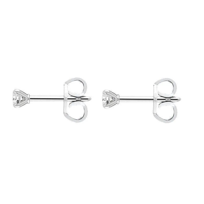18ct White Gold 0.20ct Diamond Claw Set Solitaire Stud Earrings sold by Jura Watches product image thumbnail 2