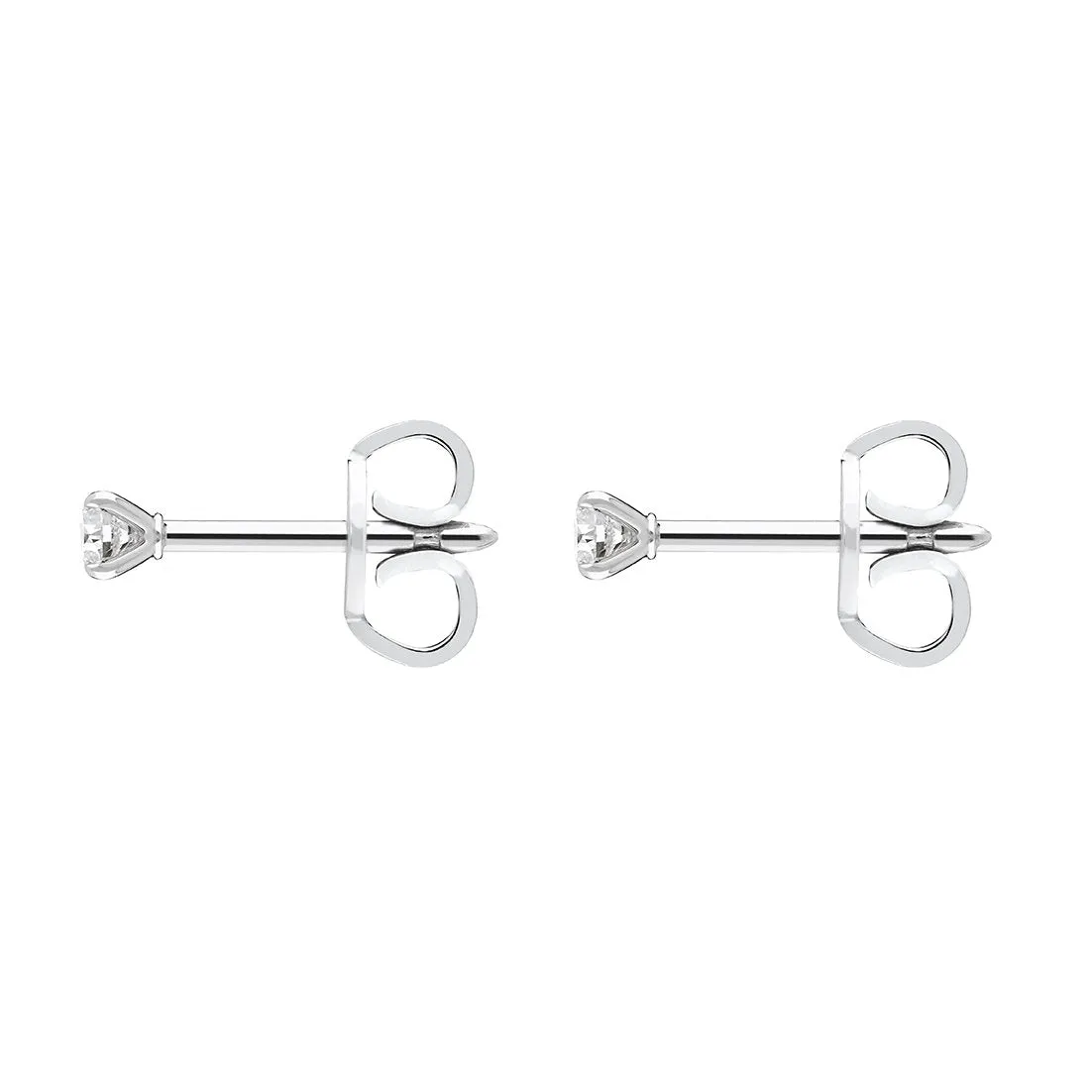18ct White Gold 0.10ct Diamond Claw Set Solitaire Stud Earrings sold by Jura Watches product image thumbnail 2