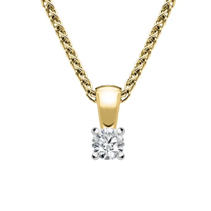 18ct Yellow Gold 0.28ct Diamond Brilliant Cut Solitaire Necklace sold by Jura Watches