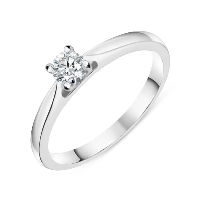 18ct White Gold 0.17ct Diamond Brilliant Cut Solitaire Ring sold by Jura Watches