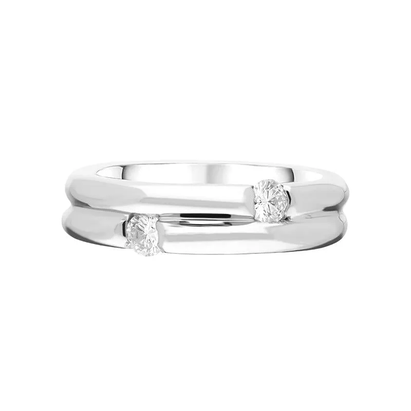 18ct White Gold 0.26ct Diamond Double Band Ring sold by Jura Watches product image thumbnail 2