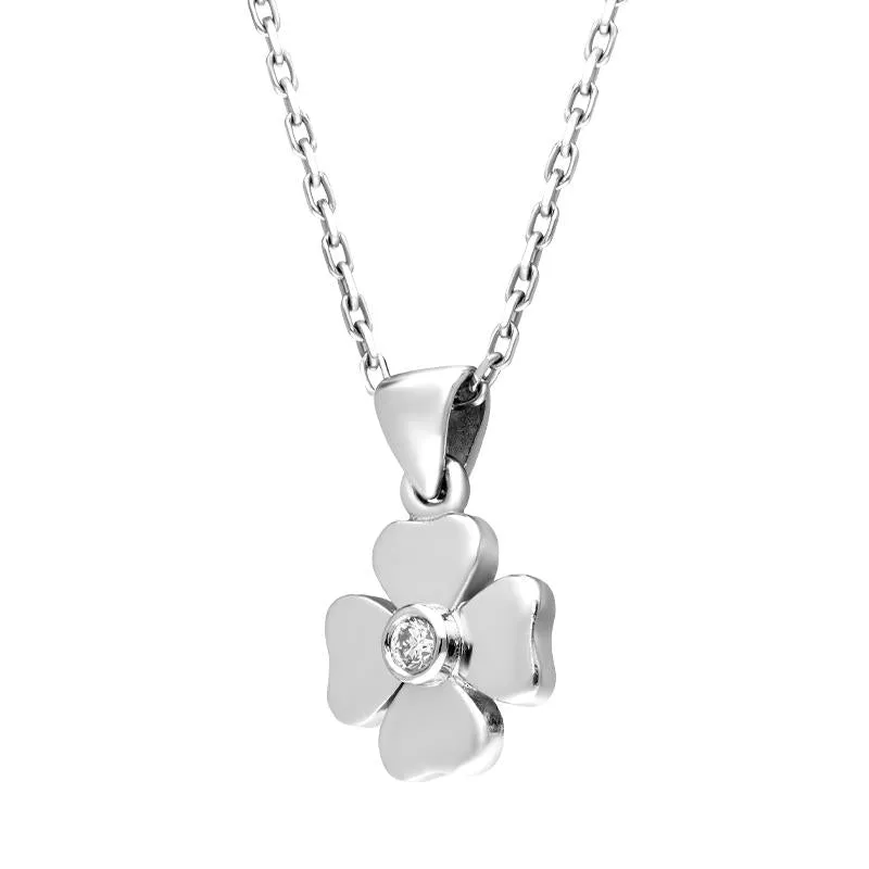 18ct White Gold 0.10ct Diamond Heart Cross Necklace sold by Jura Watches product image thumbnail 2
