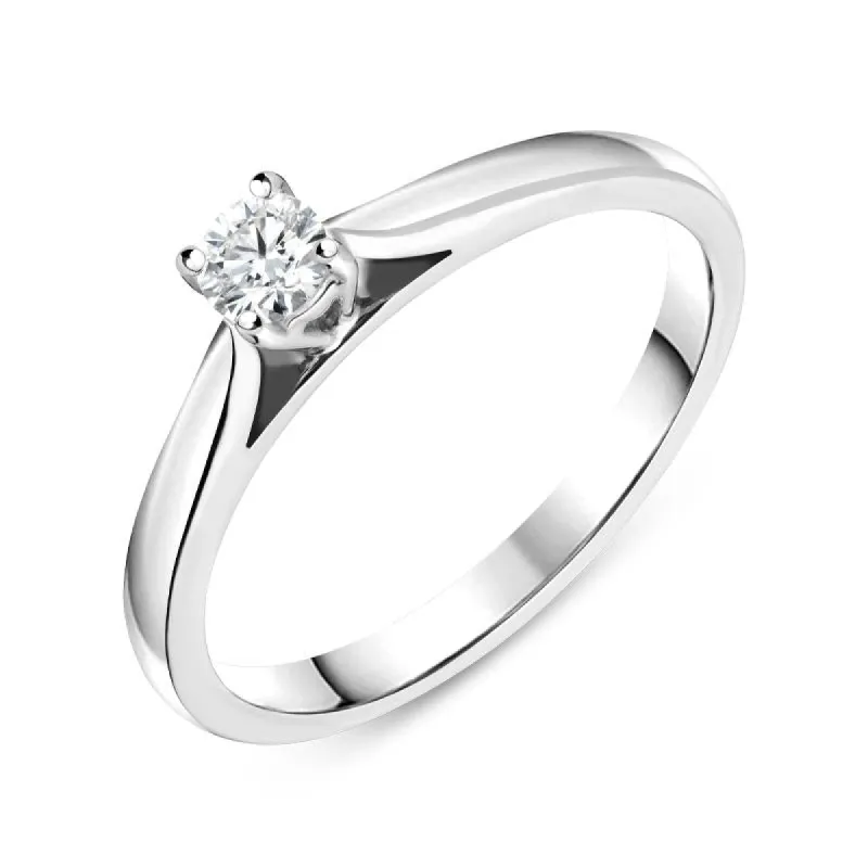 18ct White Gold 0.38ct Diamond Claw Set Solitaire Ring sold by Jura Watches