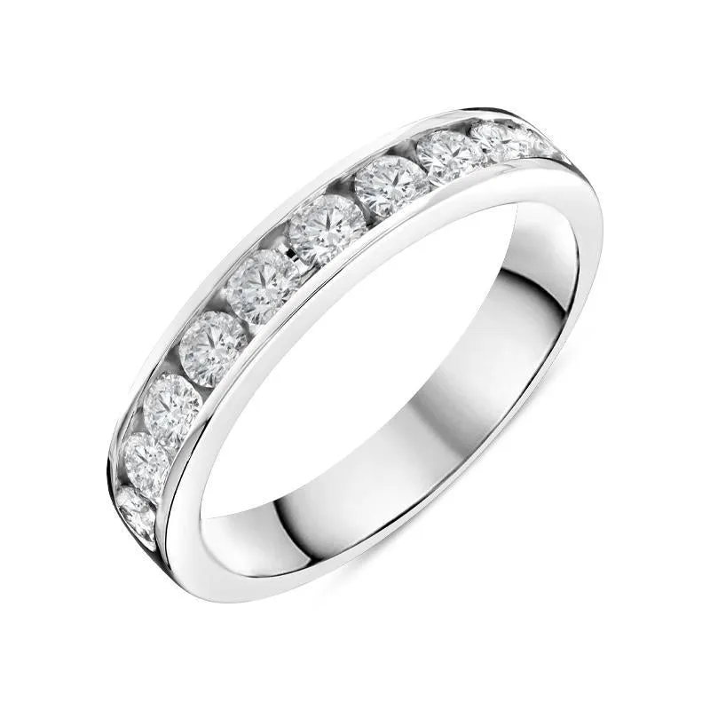 Platinum 0.75ct Diamond Channel Set Wedding Half Eternity Ring sold by Jura Watches