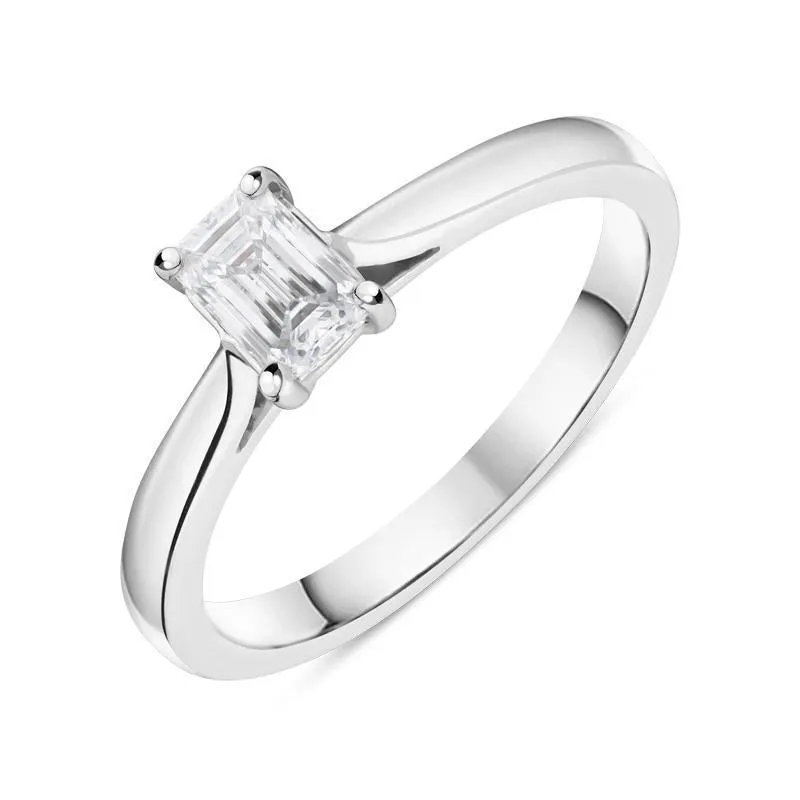 Platinum 0.42ct Diamond Emerald Cut Solitaire Ring sold by Jura Watches