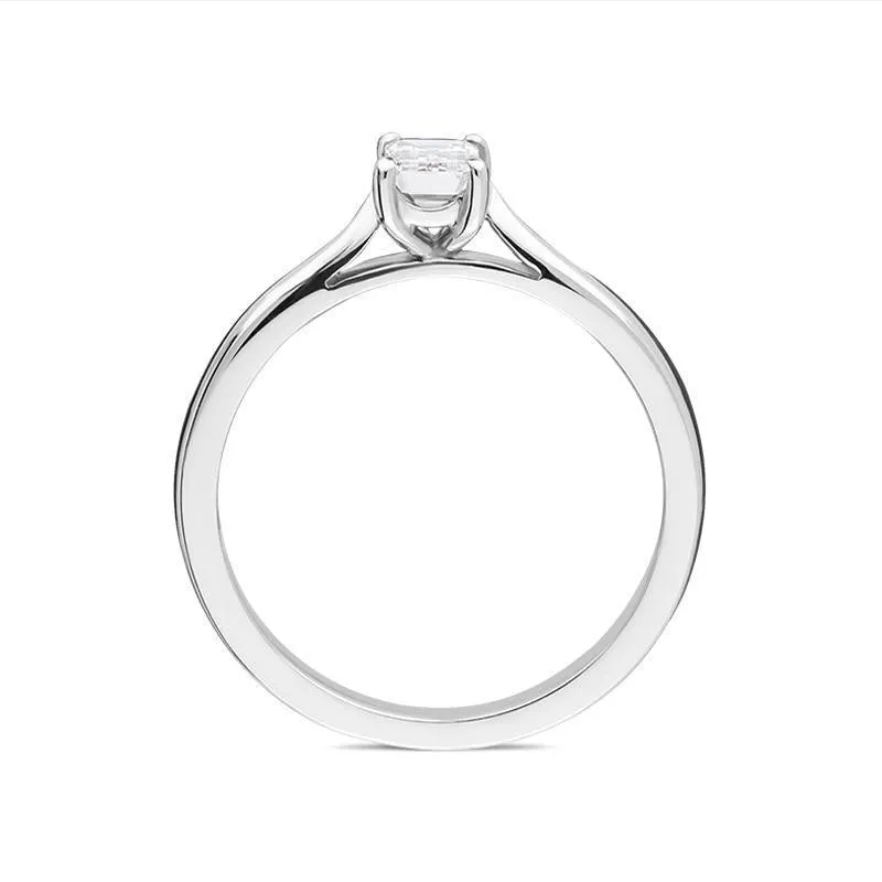 Platinum 0.42ct Diamond Emerald Cut Solitaire Ring sold by Jura Watches product image thumbnail 2