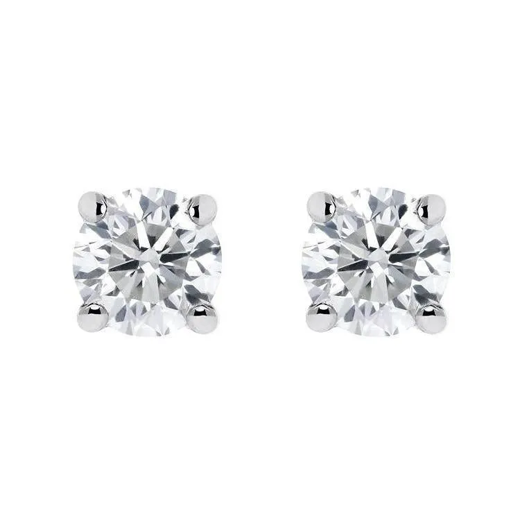 18ct White Gold 0.41ct Diamond Solitaire Stud Earrings sold by Jura Watches