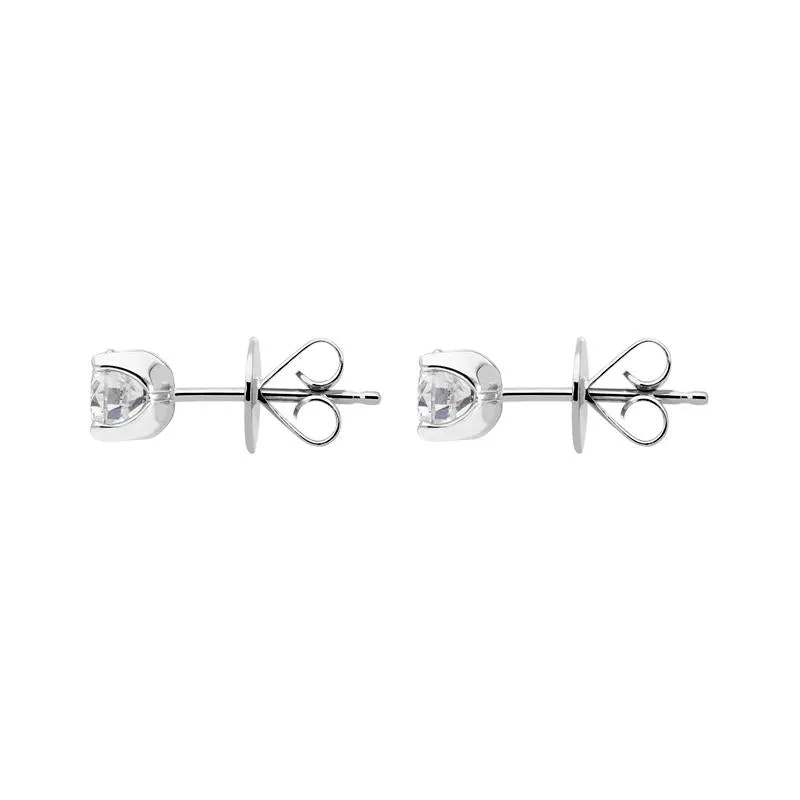 18ct White Gold 0.80ct Diamond Solitaire Brilliant Cut Stud Earrings sold by Jura Watches product image thumbnail 2