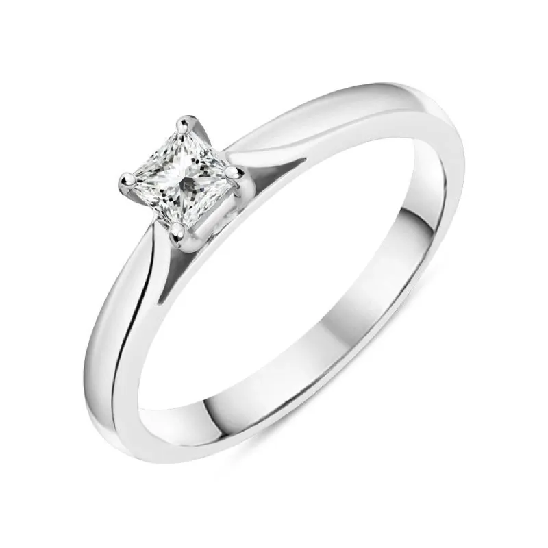 Platinum 0.25ct Diamond Princess Cut Solitaire Ring sold by Jura Watches