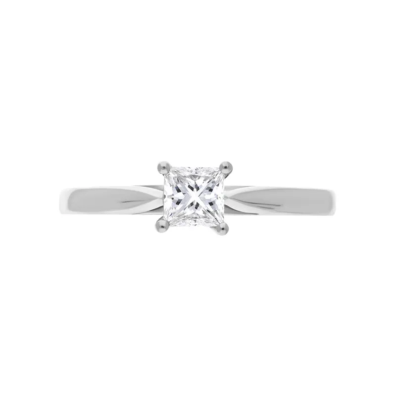 Platinum 0.41ct Diamond Princess Cut Solitaire Ring sold by Jura Watches product image thumbnail 2
