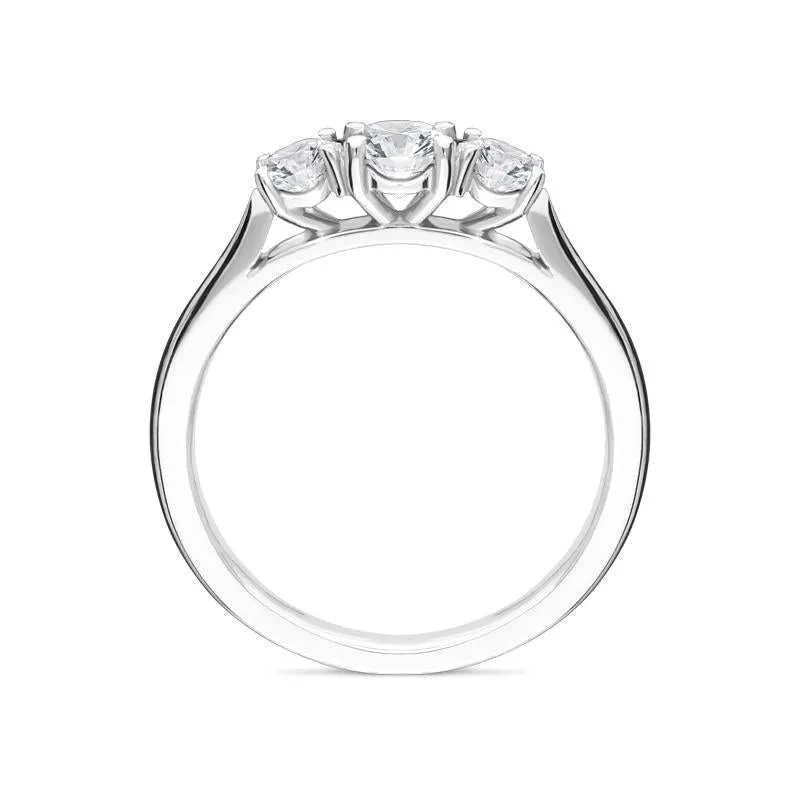 Platinum 0.77ct Diamond Brilliant Cut Trilogy Ring sold by Jura Watches product image thumbnail 2