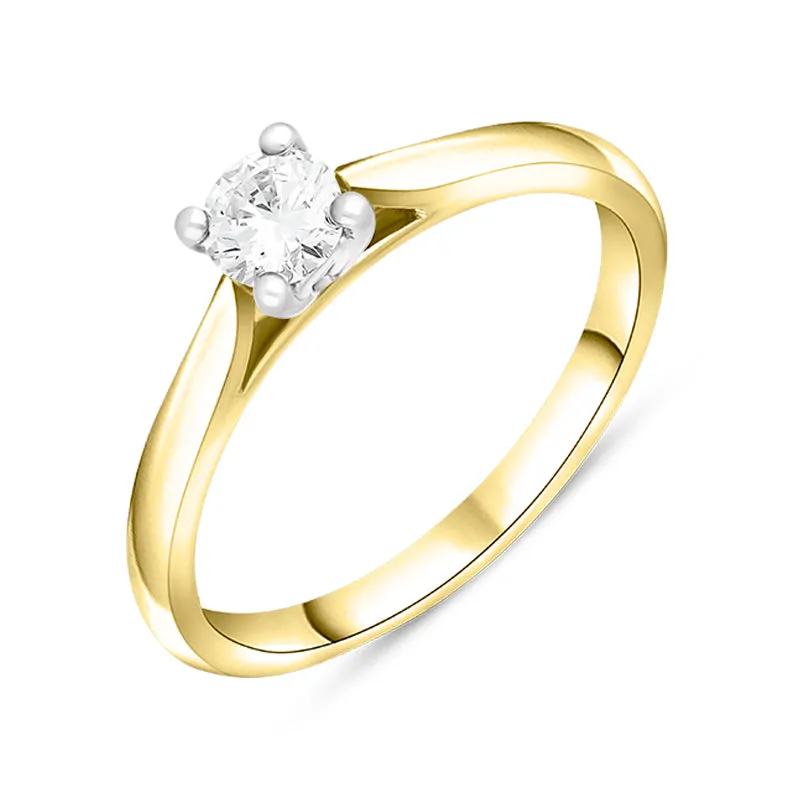 18ct Yellow Gold 0.20ct Diamond Brilliant Cut Solitaire Ring sold by Jura Watches