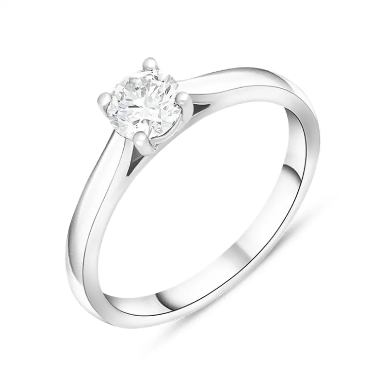 Platinum 0.50ct Diamond Brilliant Cut Solitaire Ring sold by Jura Watches
