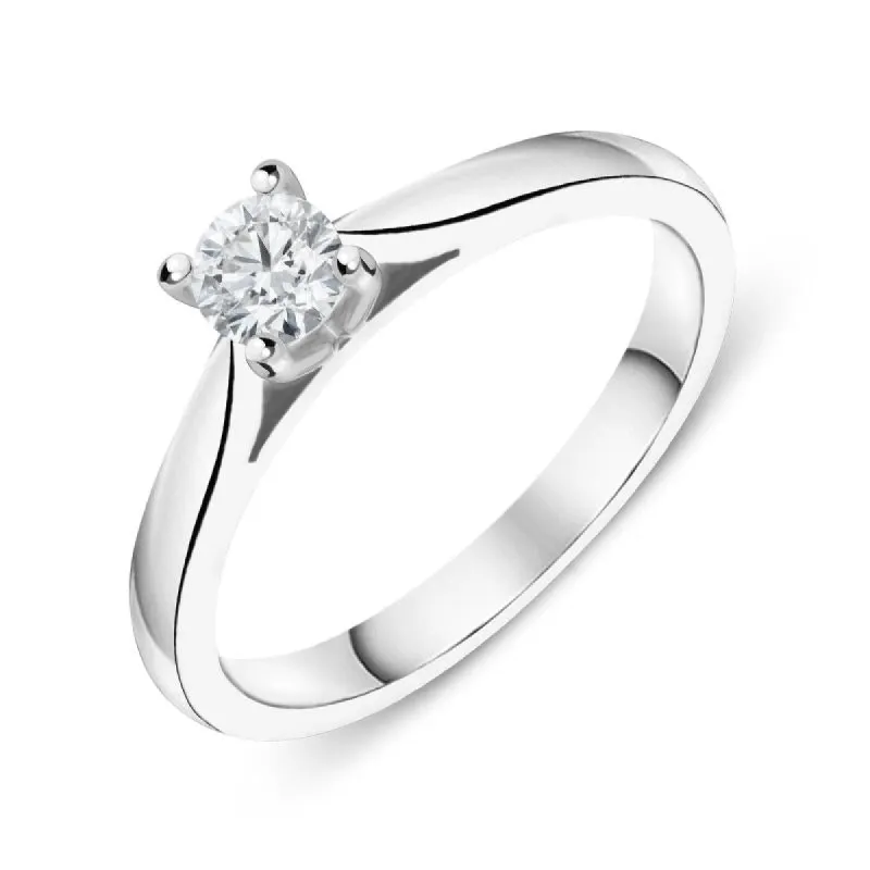 Platinum 0.20ct Diamond Brilliant Cut Solitaire Ring sold by Jura Watches