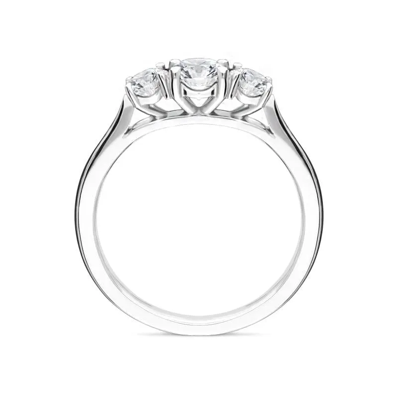 Platinum 0.76ct Diamond Brilliant Cut Trilogy Ring sold by Jura Watches product image thumbnail 2