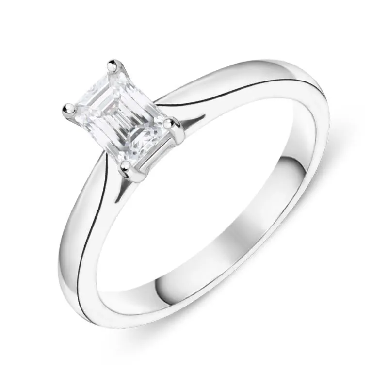 Platinum 0.40ct Diamond Emerald Cut Ring sold by Jura Watches