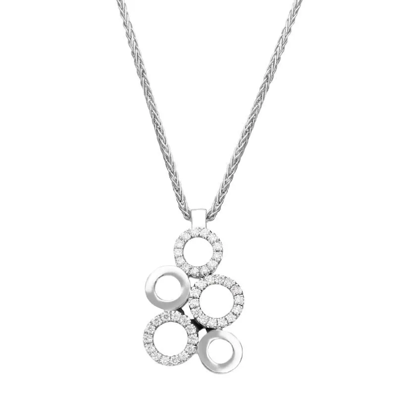 18ct White Gold 0.14ct Diamond Bubbles Necklace sold by Jura Watches